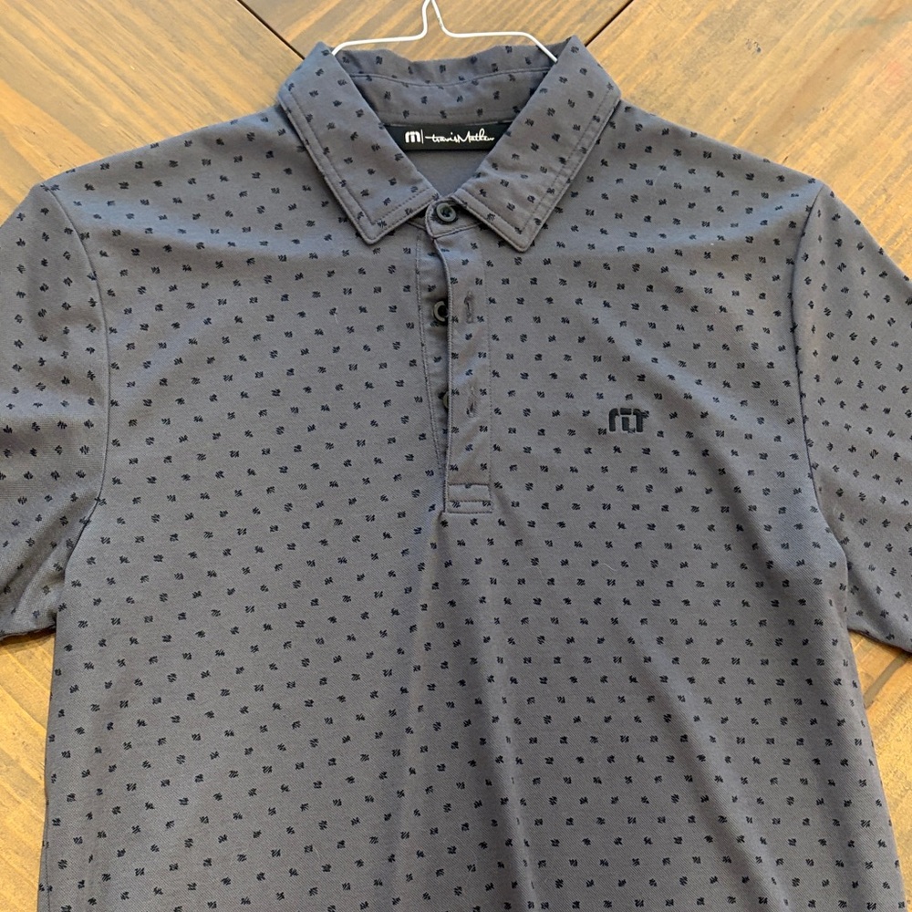 Travis Mathew Dark Gray Patterned Polo